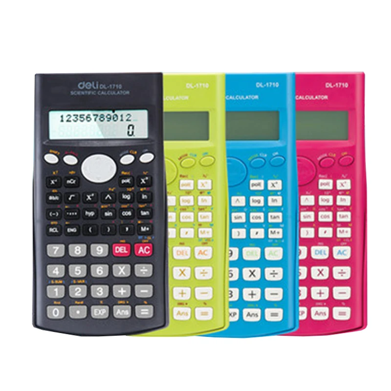 Научный калькулятор цветной calculadora Солнечная энергия электронные учебники канцелярские товары офисные материалы школьные принадлежности deli33230