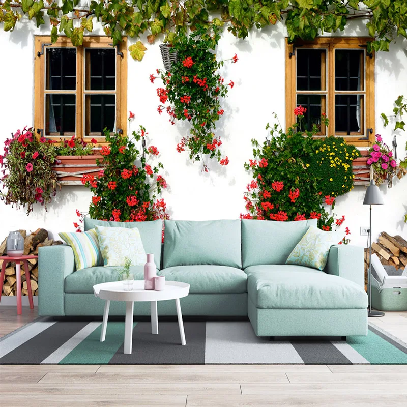 Пользовательские фото обои 3D Европейская улица цветочный магазин фон настенная