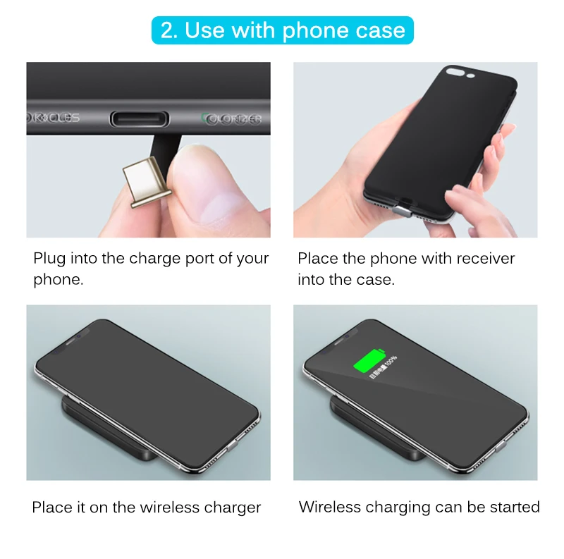 Универсальный Qi беспроводной зарядный приемник для iPhone 7 6s Plus 5S Micro usb type C беспроводной зарядный коврик для samsung huawei Xiaomi
