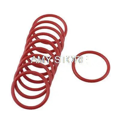 10pcs 25mm Outside Dia 2mm Thickness Rubber Oil Filter Seal Gasket O Rings Red