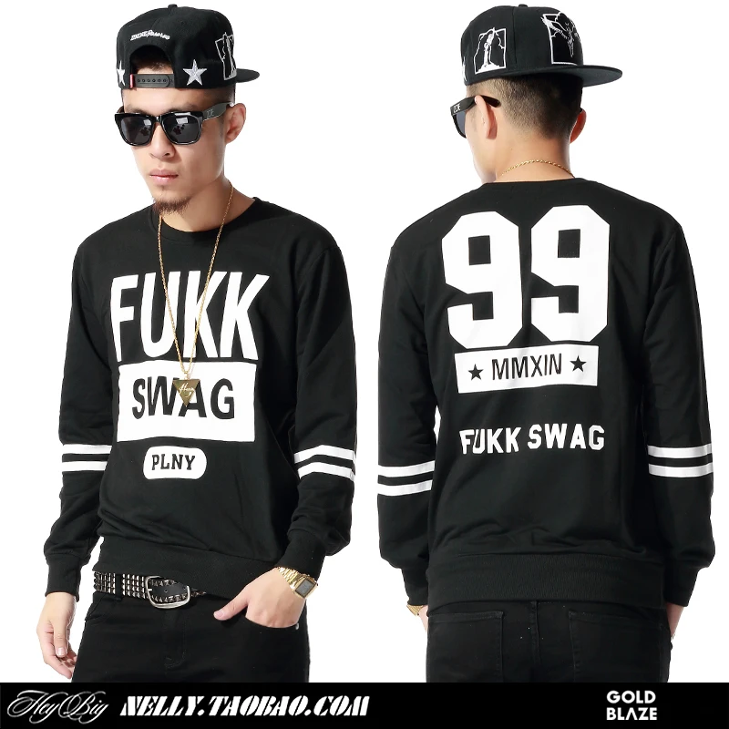 FUKK f . i a 99 swag lovers hip-hop hiphop o-neck casual slim sports sweatshirt | Мужская одежда