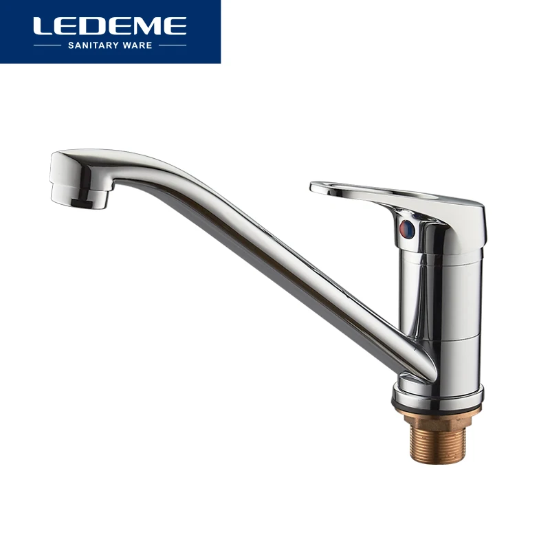 LEDEME Смеситель для кухни с гайкой латунь Цвет: хром L4913|kitchen faucet|water tapkitchen faucet handle |