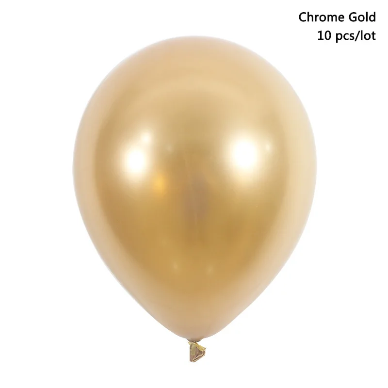 gold 10 шт./лот, хромированные шары на день рождения, свадьбу, день рождения, день рождения, Рождество, шары, металлик, золото, silve, воздушные шары, букет, вечерние украшения - Цвет: gold