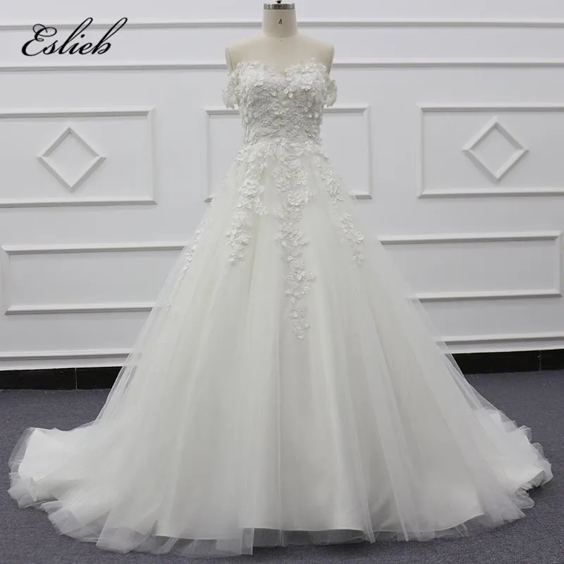 Красивая принцесса свадебные платья специальная звезда кружева длинные рукав с