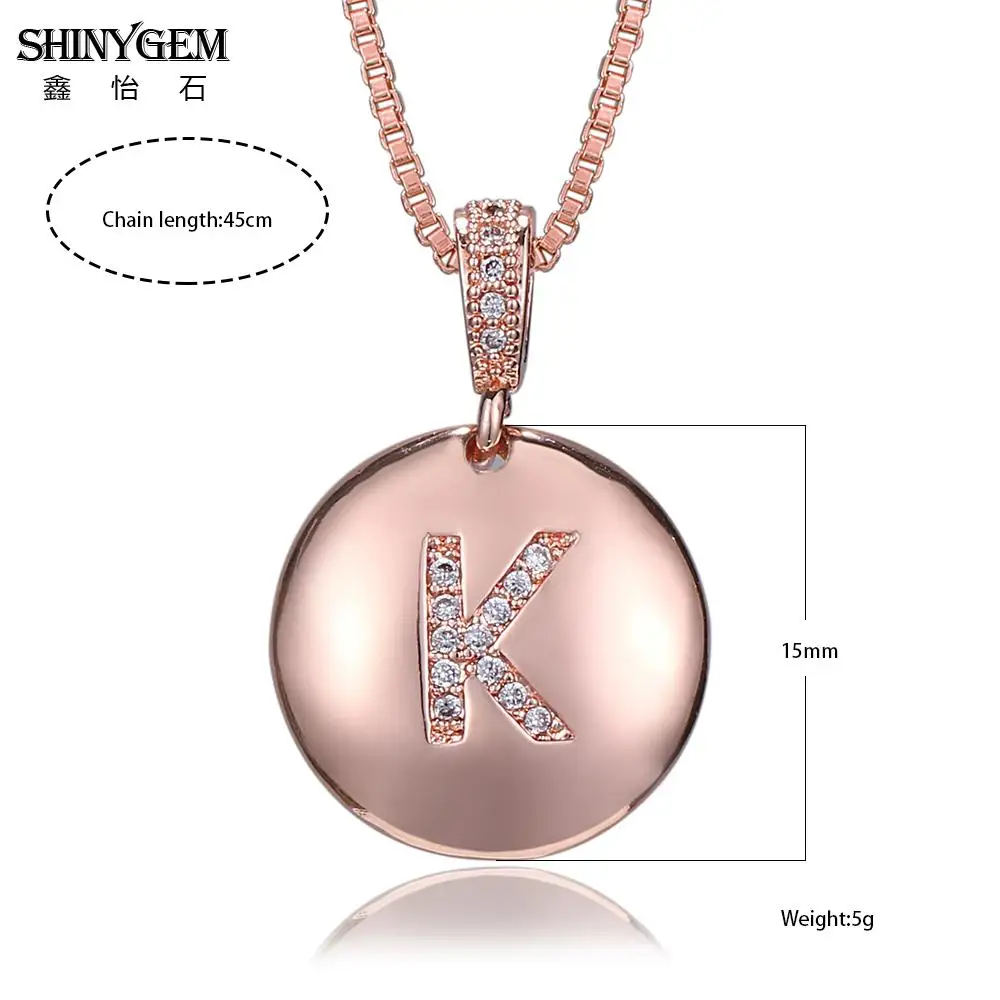 Женское Ожерелье-чокер ShinyGem круглое ожерелье с 26 буквами покрытое розовым