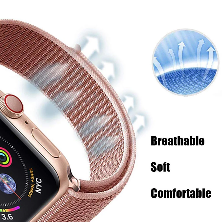 Спортивный тканый нейлоновый ремешок для Apple Watch 42 мм 38 наручный браслет 40 44 iWatch