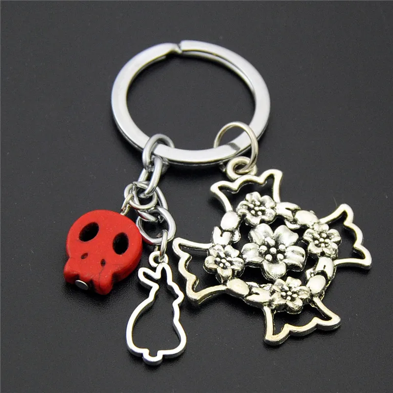

1pc Dragonfly Charms With Lotus Keychains Cross Keyring Butterfly Pendant Key Chain For Women Animal Jewlery