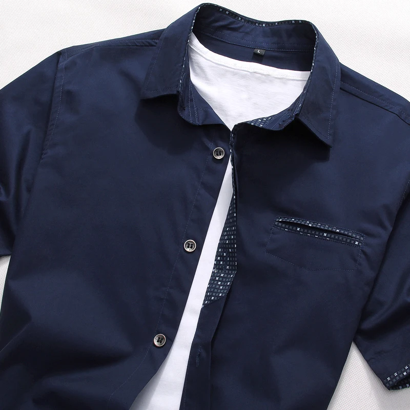 NEW 2019 Summer New Arrival Men'S Clothing Hot-Selling Short-Sleeve Shirt Casual Slim Fit Stylish Men's Dress Shirts