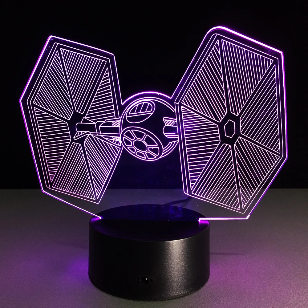 Лампа боец с галстуком бабочкой 3d лампа для детей новая игрушечная 7 цветов