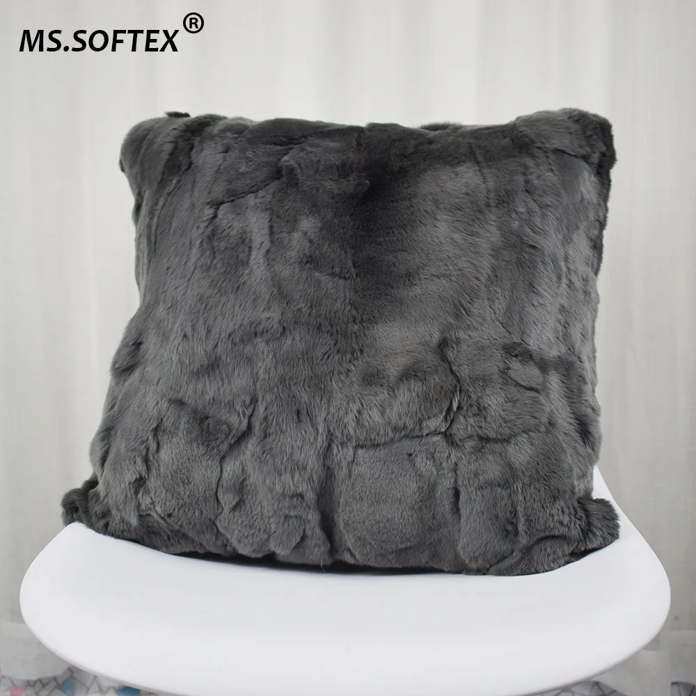 Наволочка из натурального кроличьего меха MS.Softex | Дом и сад