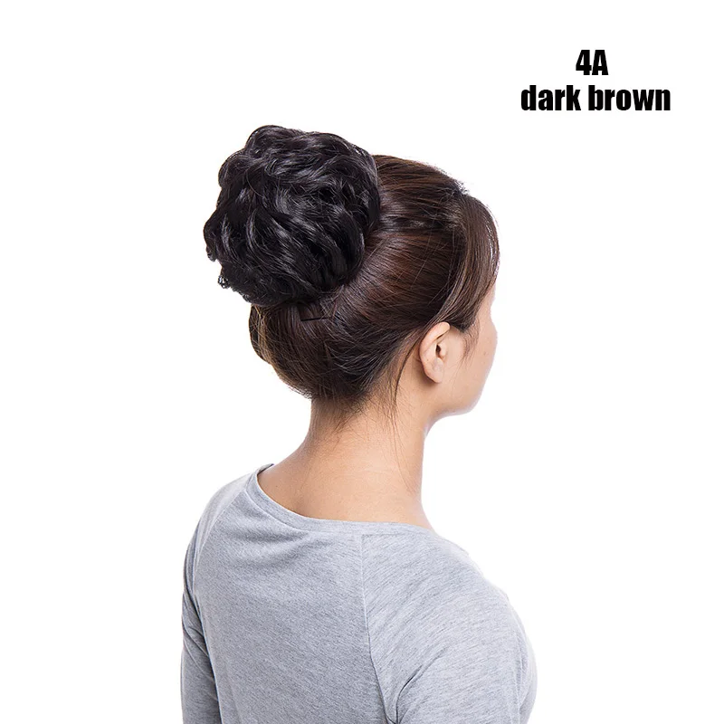 dark brown S-noilite резинки для волос пучок грязные эластичные резинки для волос пончик-шиньон синтетические резинки для наращивания волос конский хвост шиньон - Цвет: dark brown