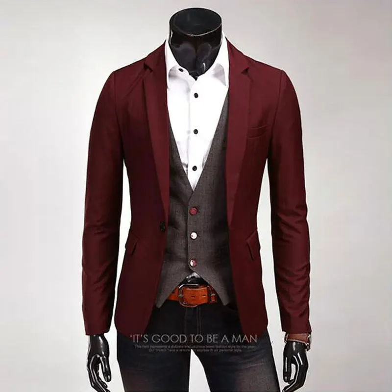 Terno Masculino Осень Новый мужской повседневный приталенный Блейзер Костюмы Куртка