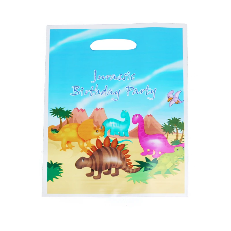 40pcs/lot Jurassic Dinosaur Gift Bags For Baby's Birthday Party Supplies Plastic Loot Bag Children Baby Shower Candy | Дом и сад