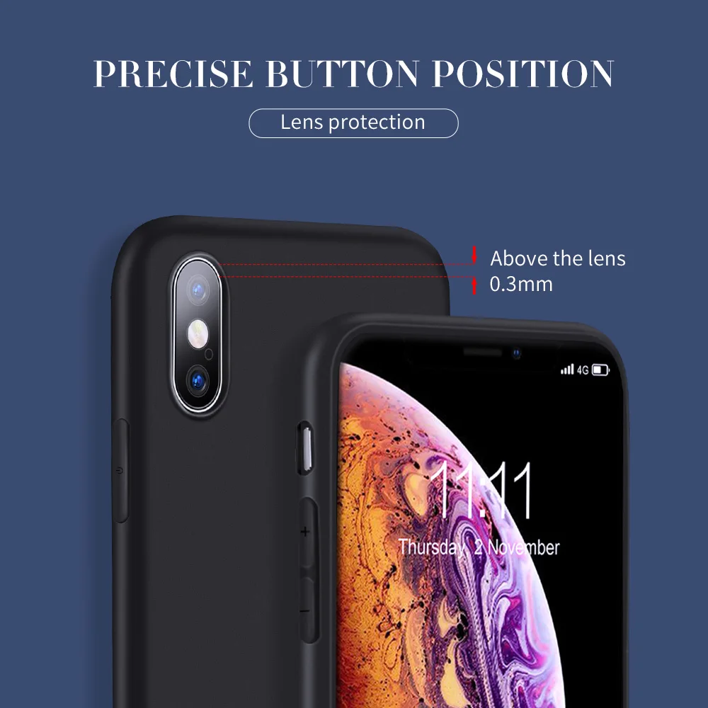 Мягкий ТПУ простой чехол для iPhone 7 8 X XS XR матовый Plus 5 5S 6 MAX Обложка Capa Coque Fundas |