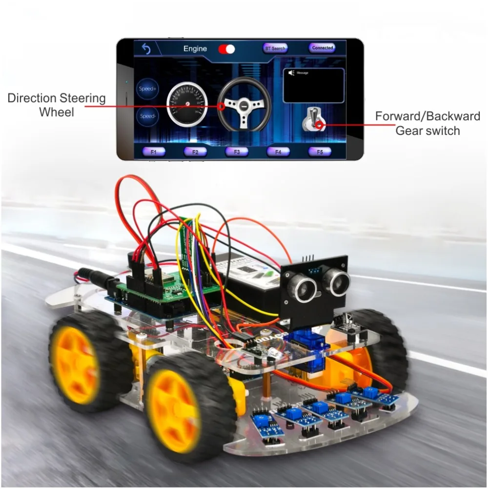 OSOYOO 4WD робот автомобильный стартовый набор V2.0 для Arduino UNO умный проект приложение симулятор вождения Стволовые игрушки подарки для детей подростков