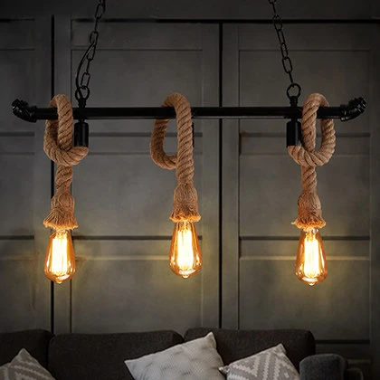 Винтаж веревка кованого железа настенные лампы светодиодные потолочные