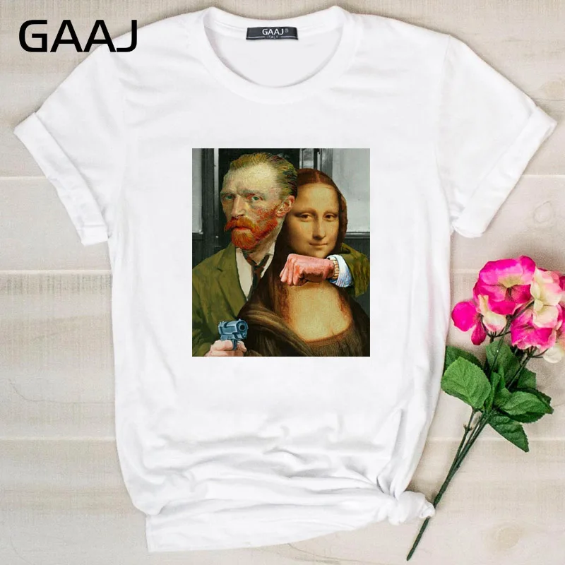 GAAJ "Van Gogh Van Goghing Van Gone", Футболка для женщин, женские футболки, одноцветная Футболка с принтом размера плюс, дизайнерская футболка для влюбленных 8YCDH