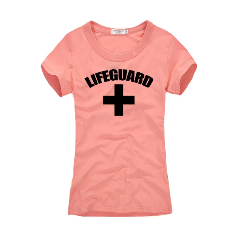 Брендовая женская одежда Повседневный стиль Lifeguard и крест дизайн короткий рукав