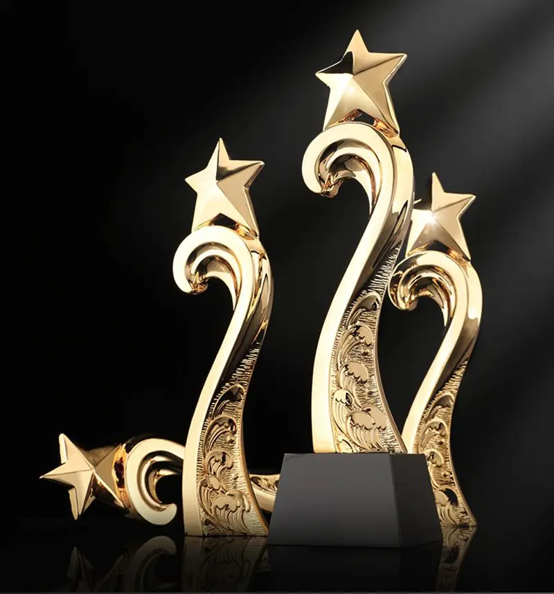 

High quality!Best Pentagram metal resin trophy Crystal trophy Customized Excellent Award Trophies,Free shipping!