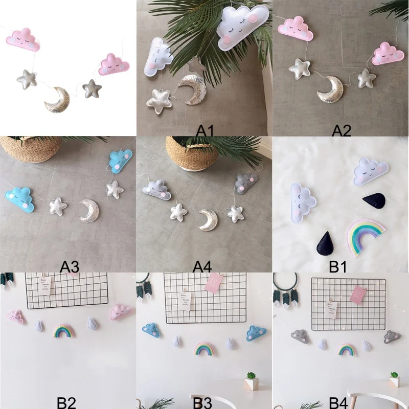 Скандинавская детская звезда Луна облака Радуга капли воды Висячие украшения