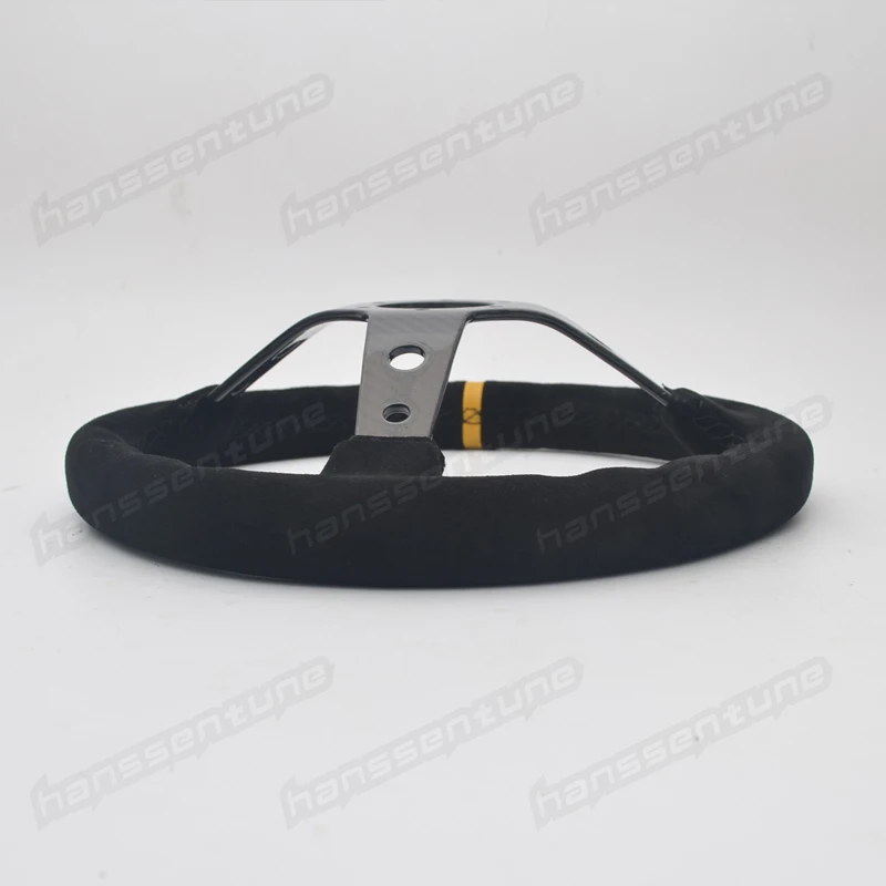 Углеродное и замшевое универсальное не скользящее авто гоночный руль 350 мм