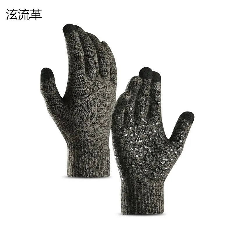 Мужские и женские трикотажные перчатки зимне осенние мужские с сенсорным