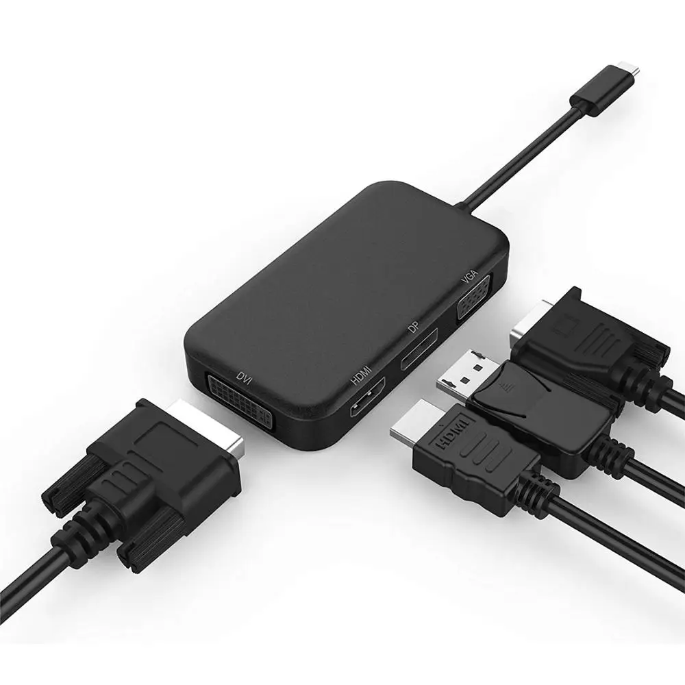 Amkle USB C 3 1 концентратор тип HDMI DP VGA DVI видео адаптер Thunderbolt ключ для Macbook Dell Xps|displayport