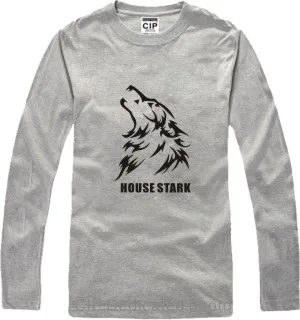 Песнь Льда и Огня топы House STARK футболка скоро зима winterfell The North с длинным рукавом