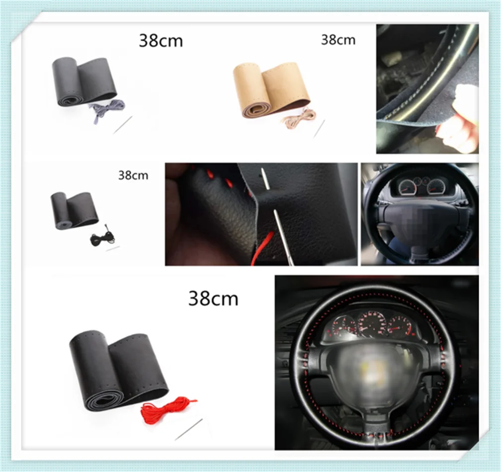 Кожаная ручная работа 38 см для Mercedes Benz W211 W203 W204 W210 W124 AMG W202 CLA|Чехлы на руль| |