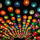 1 шт. 7 Размер 32 Цвета Королевский Синий Белый Круглый Китайский бумажный фонарь Рождество Хэллоуин Вечеринка вечерние декоративные подвесные бумажные шары