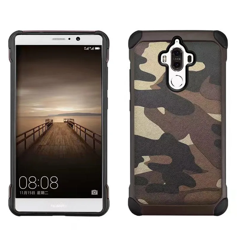 10 шт./для Huawei Коврики 9 Чехол армии узор ПК и ТПУ Панцири антидетонационных