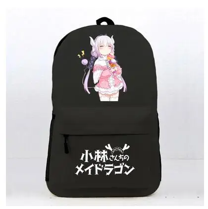Японский стиль аниме Miss Kobayashi's Dragon Maid Kobayashi-san Chi no Maid Dragon милый женский мужской черный рюкзак школьные сумки