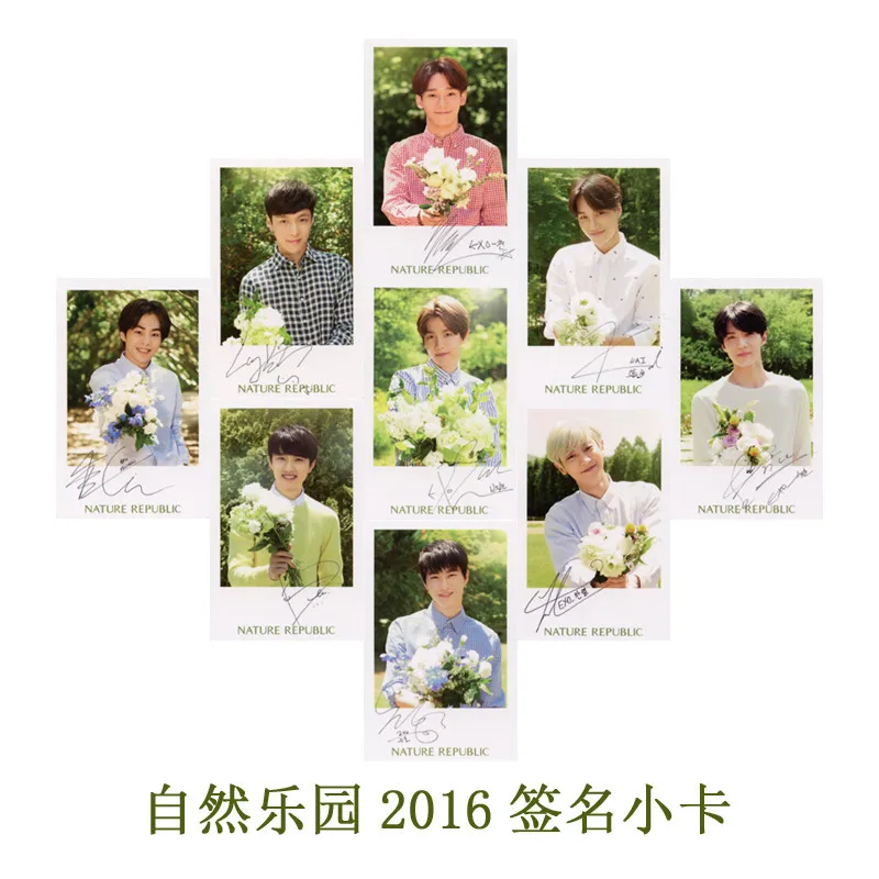 Оптовая продажа KPOP Fan EXO K M 2016 альбом Подпись маленькие карты автограф