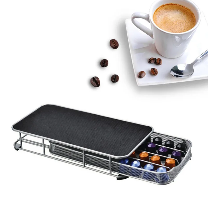 

2019 Nespresso Coffee Pods Holder Rotating Rack Coffee Capsule Stand Nespresso Capsules Storage Shelve Organization Holder Sets