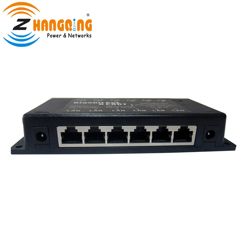 Gigabit Patch Panel 6 Port Passive PoE Injector With 48V 60W Power Supply 1 Set For IP Camera | Безопасность и защита