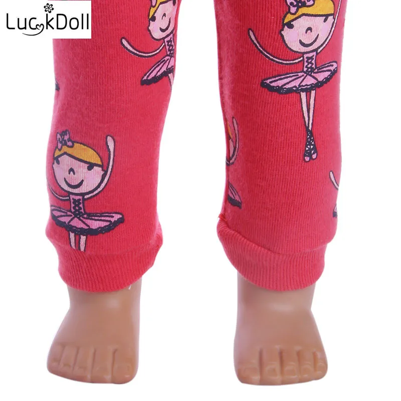 LUCKDOLL Красная футболка и штаны костюм для 18-дюймовая кукла или 43 см кукла аксессуары для кукол