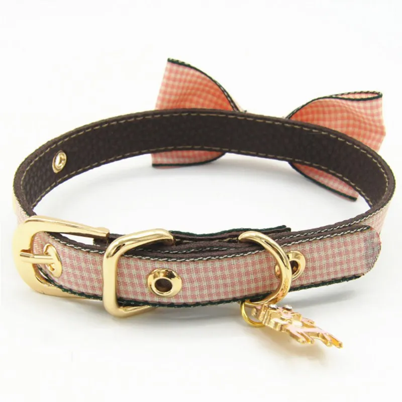 

Pet Bowknot Neck Dog Collars Fashion Ornament Accessories Dog Adjustable Breathable Collar with Leash Ring Pet Products