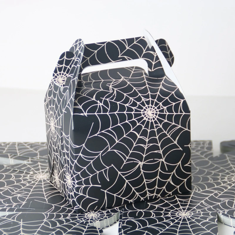 50pcs Halloween Party Gift Box Packaging for Sweets Candies Boxes Personality Spider Web Cookie | Дом и сад