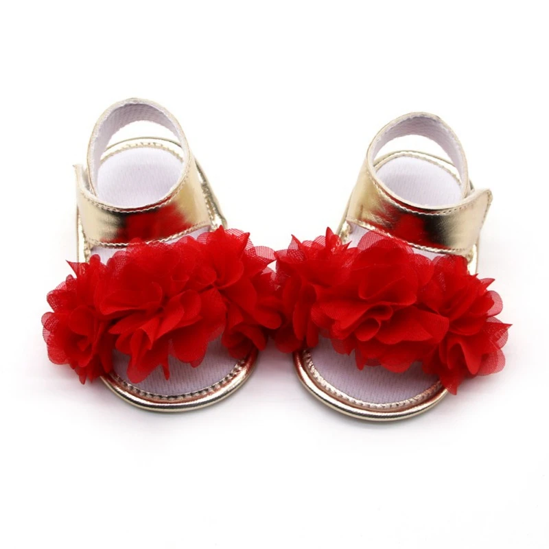 

Flowers Girls Sandals Newborn Baby Girls Shoes Summer Big Flowers Toddler Sandals Princess Shoes Cloth Cotton