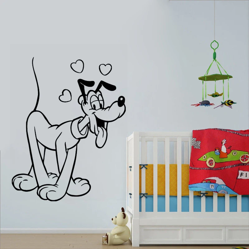 Большой плютон собака Любовь Дети настенные стикеры DIY виниловая наклейка