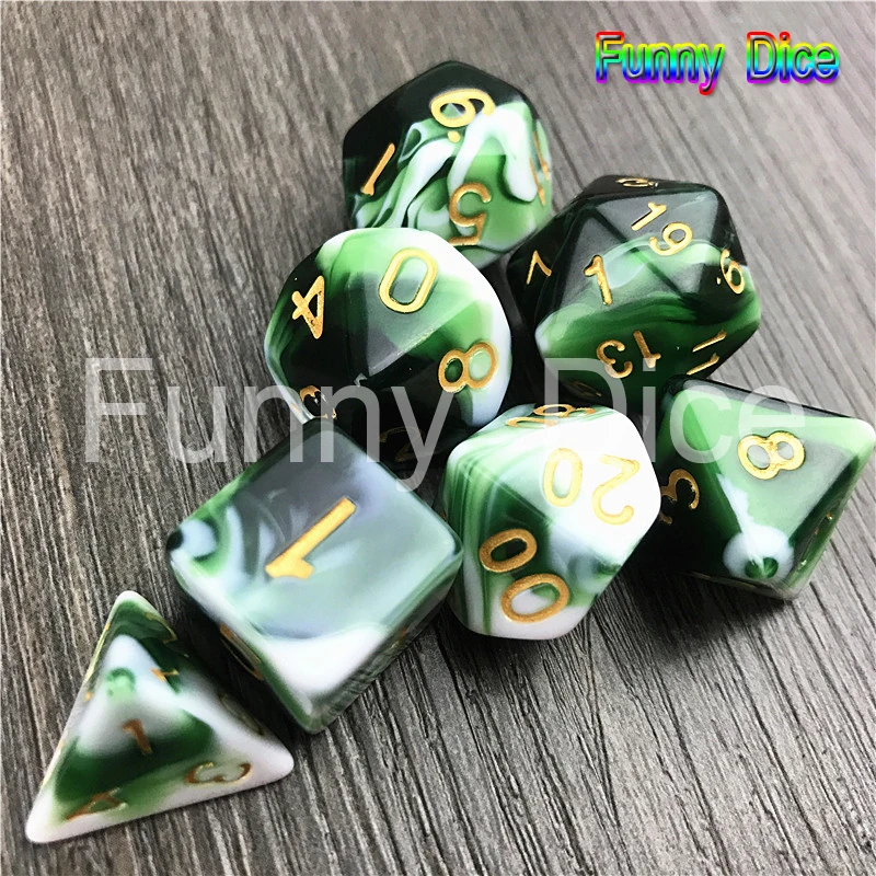 Горячая Распродажа многогранные игральные кости набор D4 D6 D8 D10 D12 D20 TPRG для