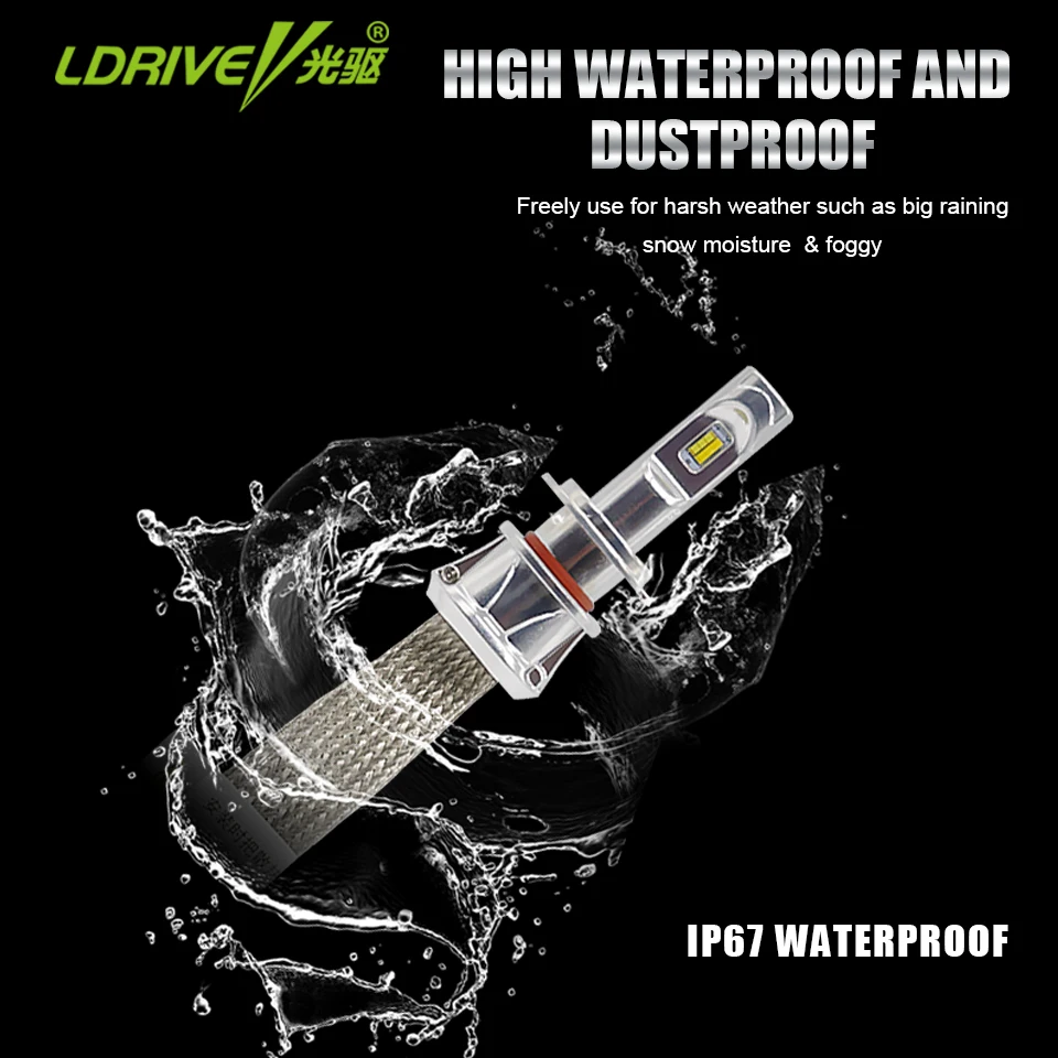 LDRIVE 1 пара светодиодный светильник для автомобиля H7 H11 9005 9006 6000K 3000K 4300K Авто Лампа
