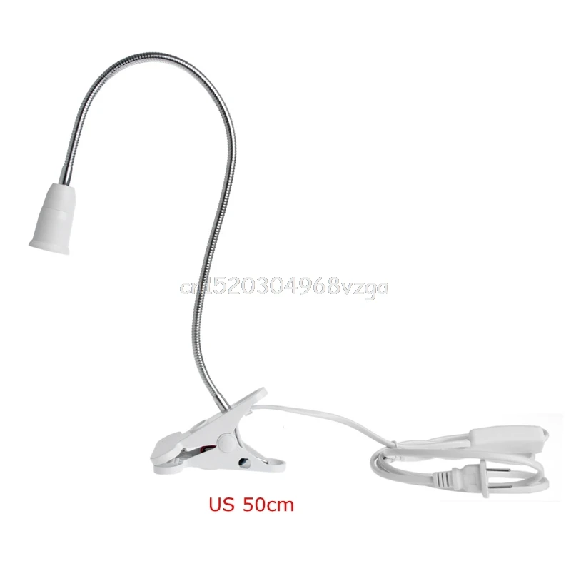 US 50cm Переключатель E27 20 Вт, 30 Вт, 40/50 см AC 85-265V гибкий зажим на выключатель светодиодный лампа держатель Гнездо Мощность кабель US/EU - Цвет: US 50cm