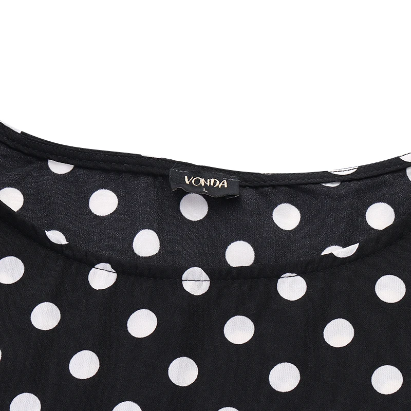 VONDA Women Blouses Summer Pregnant Flare Sleeve Blusas Shirts Casual Loose Polka Dot Print Elegant Maternity Clothes Tops