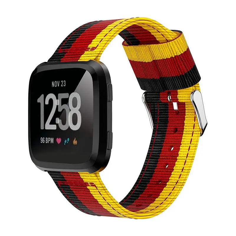 Нейлоновый сменный ремешок для Fitbit Versa разноцветный браслет с застежкой