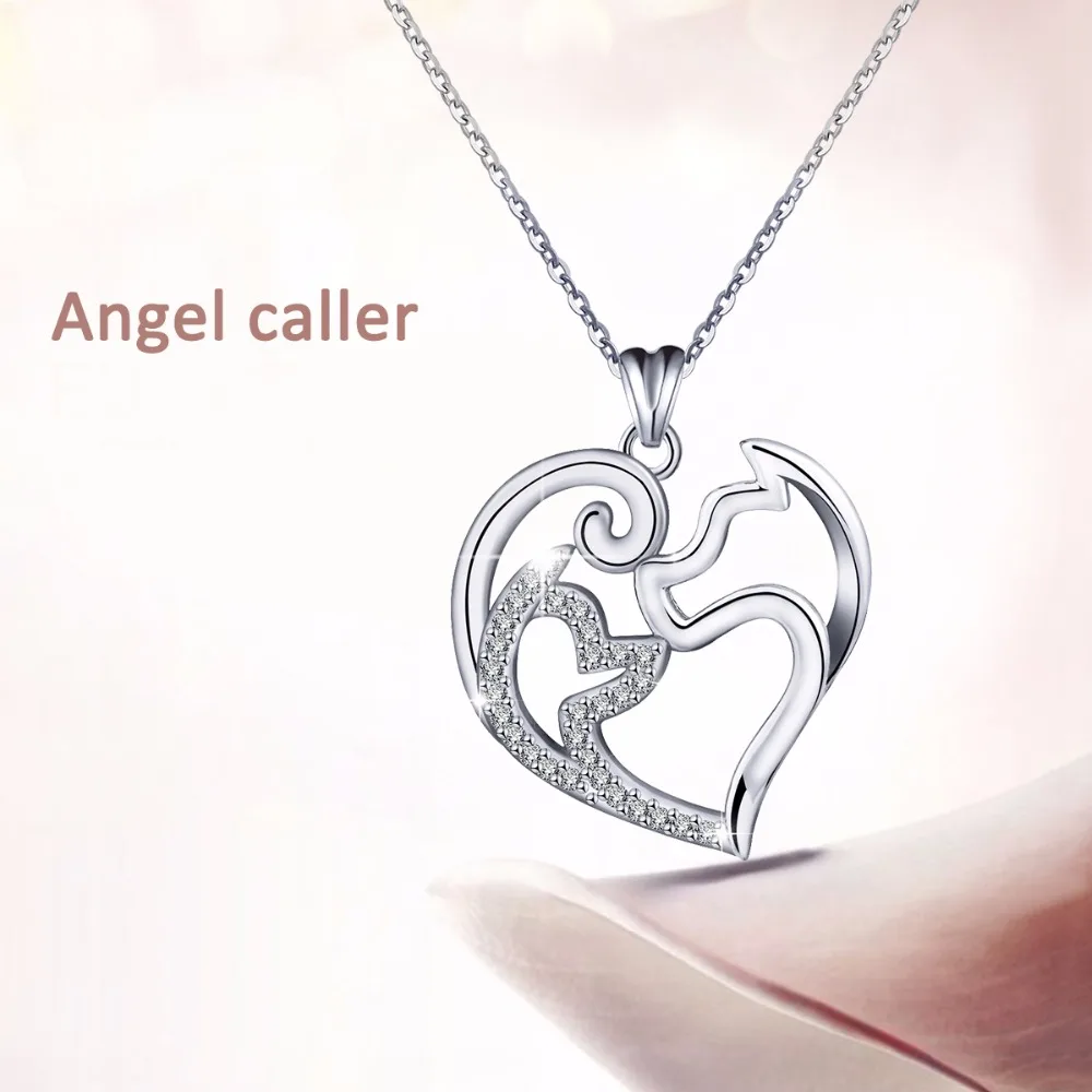 Женское ожерелье с подвеской в виде сердца Angel Caller из стерлингового серебра 925