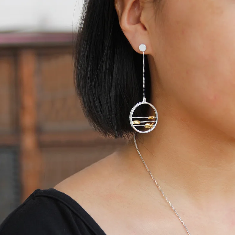 CMAJOR Designer 925 Sterling Silver Two Tone Gold Plated Swimming Fish Earrings Women Girls Original Fine Jewelry Wholesale | Украшения и