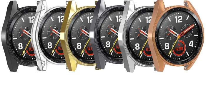 Защитный чехол для huawei Watch GT/GT2 46 мм ТПУ ультра-тонкий Гальванизированный чехол Мягкая силиконовая защитная рамка аксессуары