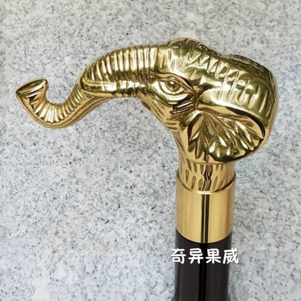 

The copper elephant head wood cane cane stick film props Scepter