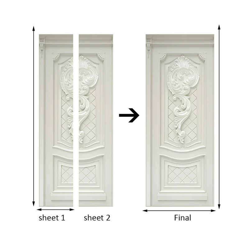 Wholesale 3D PVC Waterproof Door Sticker DIY Self-adhesive Wallpaper Wall Decals Modern Bedroom Mural Home Decoration | Дом и сад